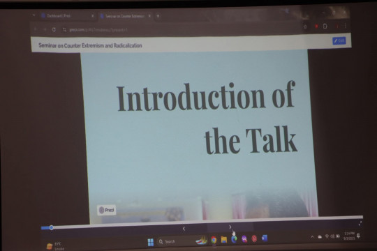 An awareness seminar on Counter Extremism & Radicalization in Universities held at the IUB