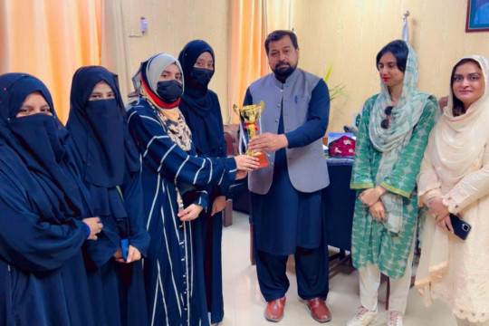 IUB Rahim Yar Khan's women's team won 2nd position in Basketball match held by District Sports Department.