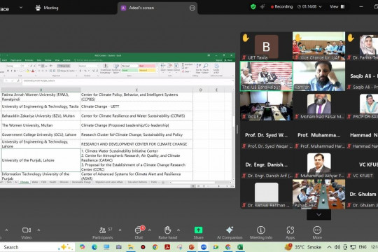 On the direction of VC Prof. Dr. Muhammad Kamran, IUB faculty member, attended the online meeting held by HEC Punjab