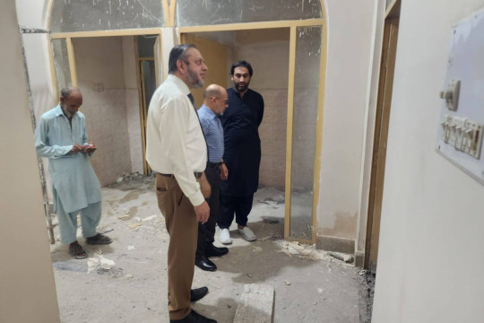 Worthy Vice Chancellor Prof. Dr. Muhammad Kamran visited the construction work on the extension of the Faculty of Law.