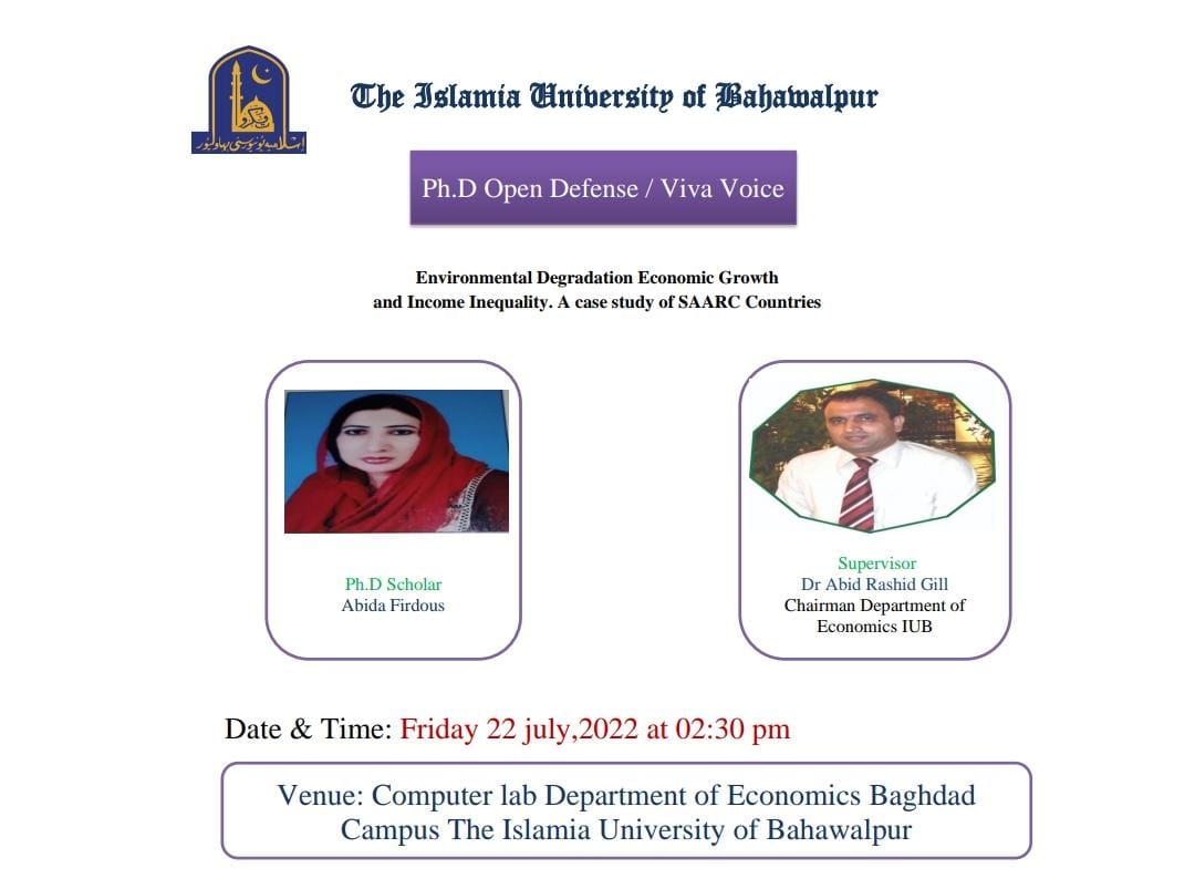 PhD Open Defense at Department of Economics
