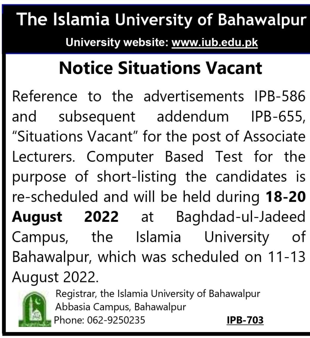 Notice Situation Vacant