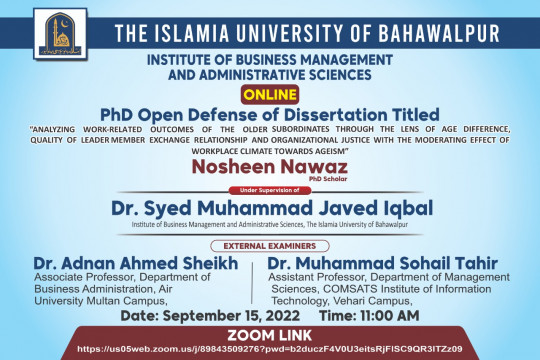 PhD Open Defense online at IBMAS IUB