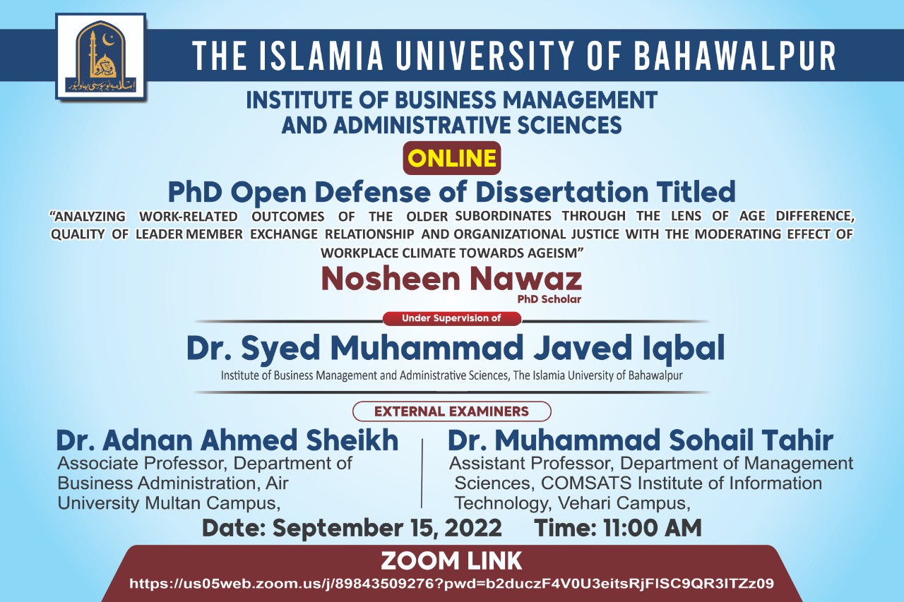 PhD Open Defense online at IBMAS IUB