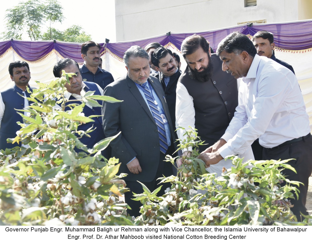 Governor Punjab Engr. Muhammad Baligh ur Rehman visited the National Cotton Breeding Center, IUB