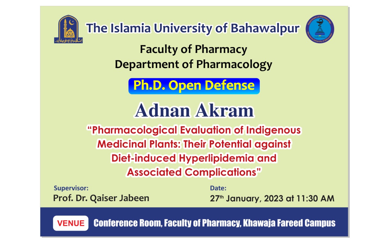 PhD Open Defense at Department of Pharmacology