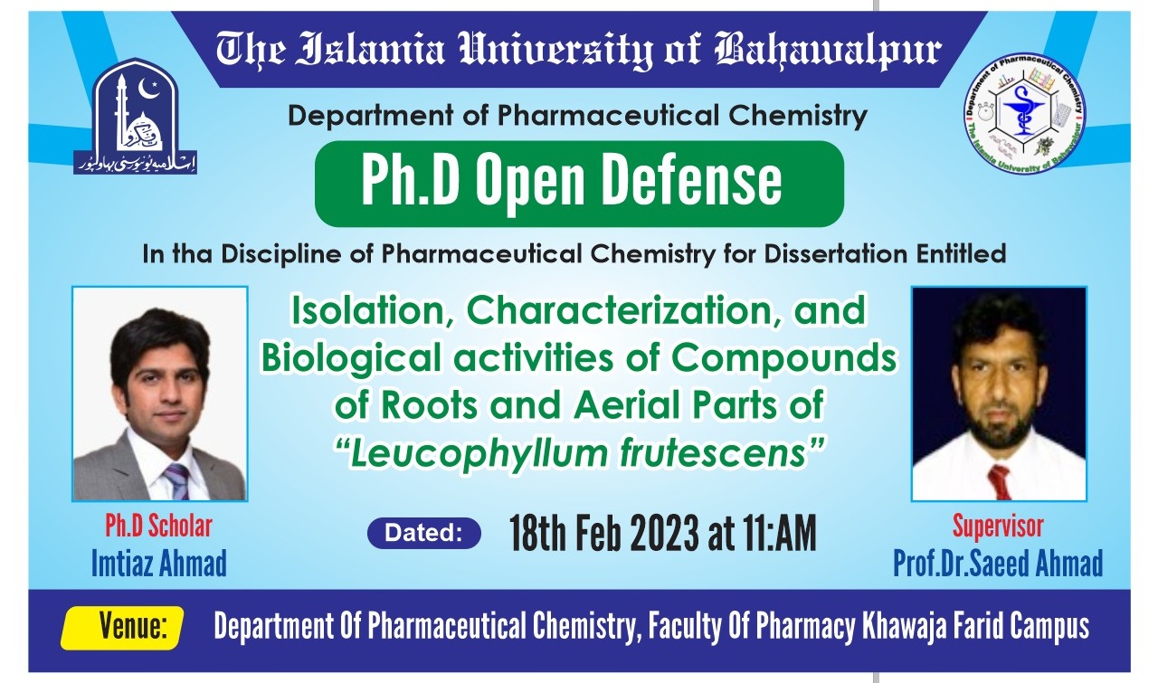 PhD open Defense at the Department of Pharmaceutical Chemistry