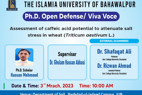 PhD open Defense at the Department of Soil Science, IUB