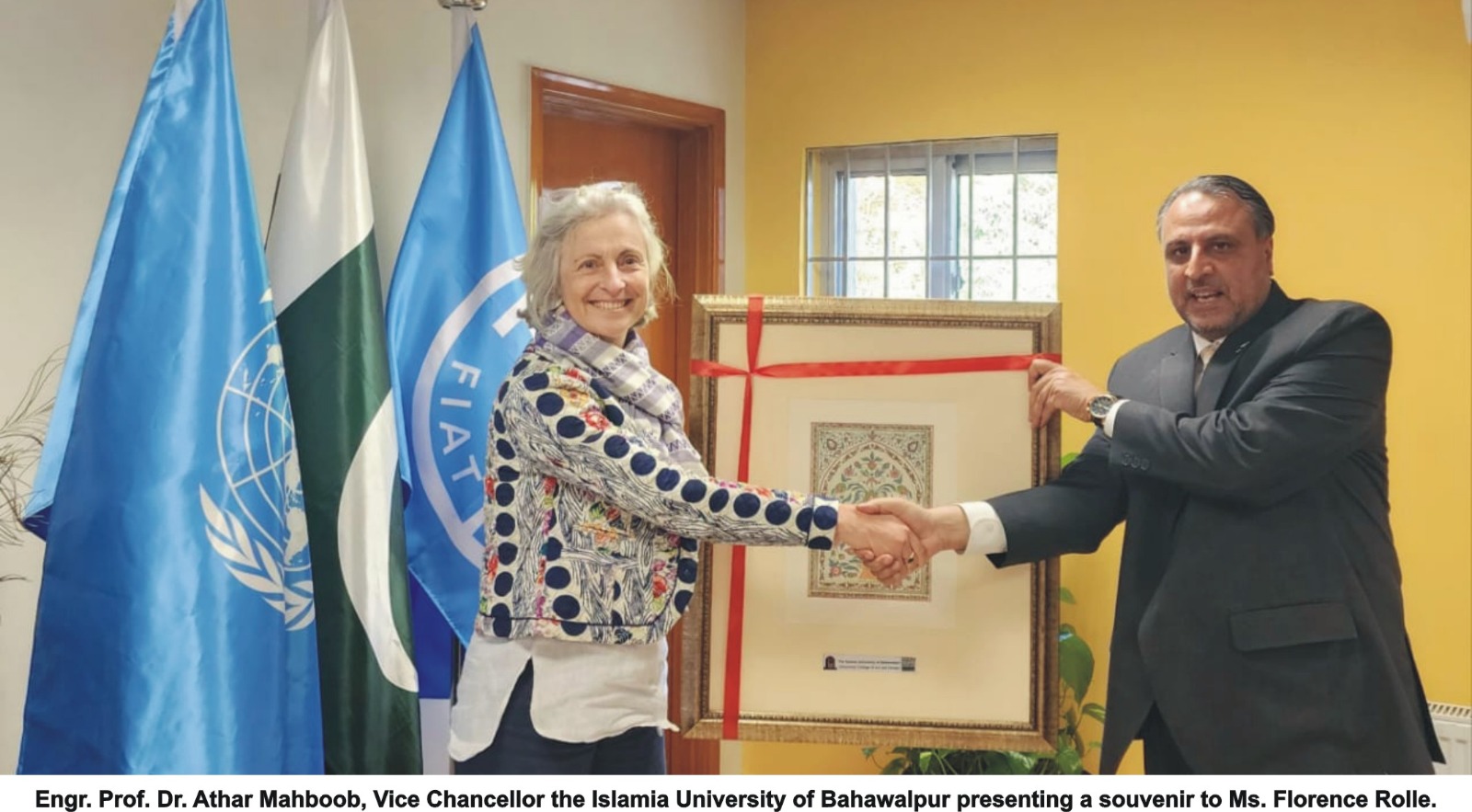 Engineer Prof. Dr. Athar Mahboob visited United Nations Food and Agriculture Organization (FAO) office in Pakistan