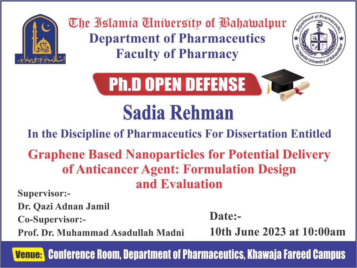PhD Open Defense at the Department of Pharmaceutics, IUB