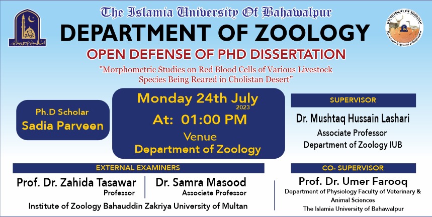PhD Open Defense at the Department of Zoology, IUB
