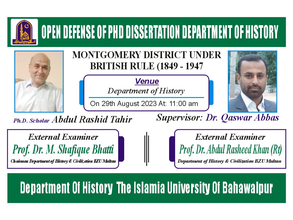 PhD open defense at the department of history, IUB