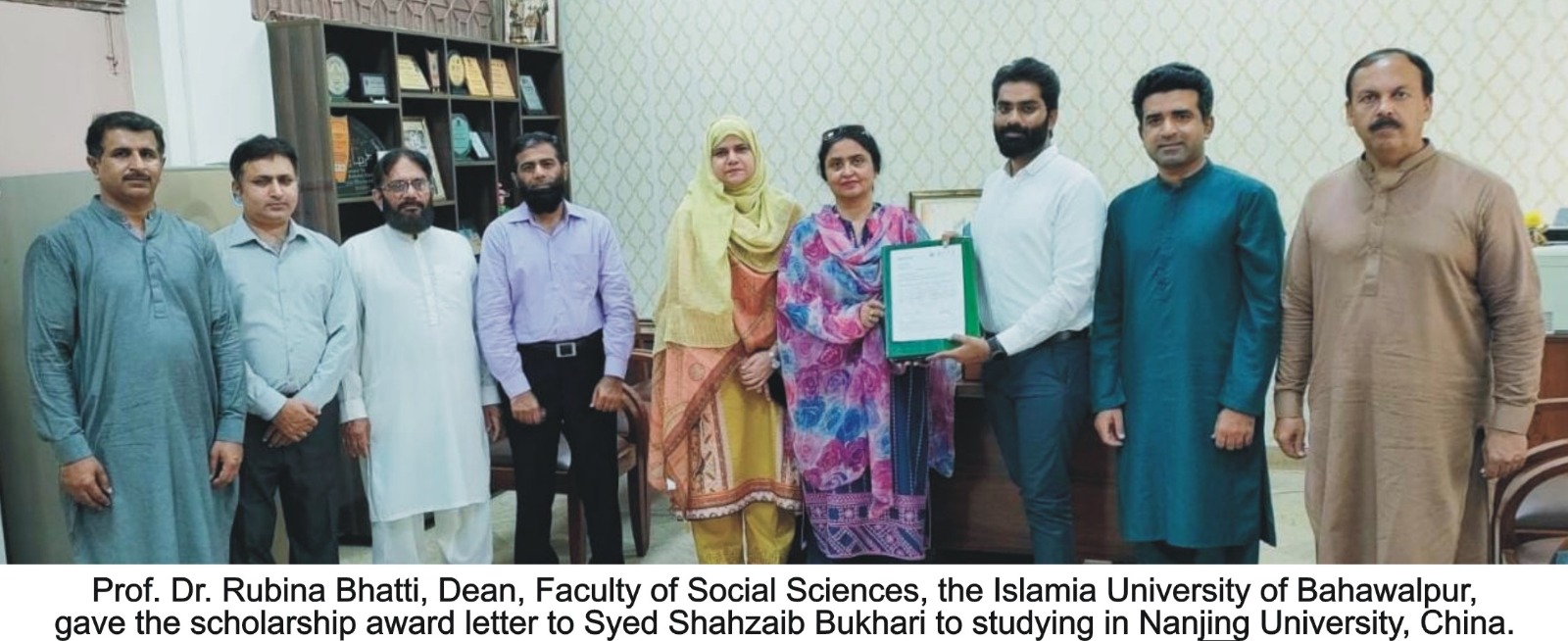 Syed Shahzaib Bukhari, an IUB student, won a scholarship to the MS program at Nanjing University in China