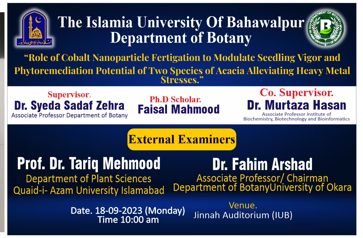 PhD open defense at the Department of Botany, IUB