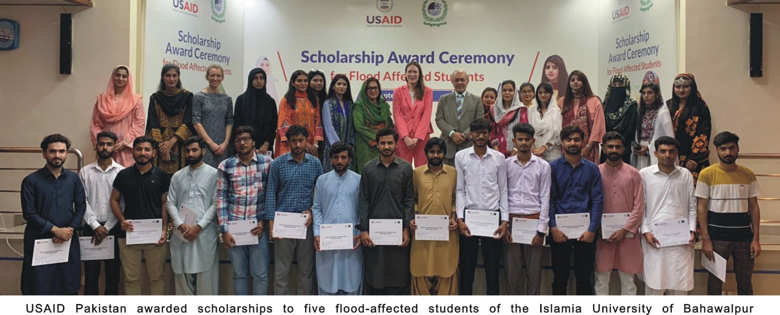 USAID Pakistan has awarded scholarships to five flood-affected students of the Islamia University of Bahawalpur