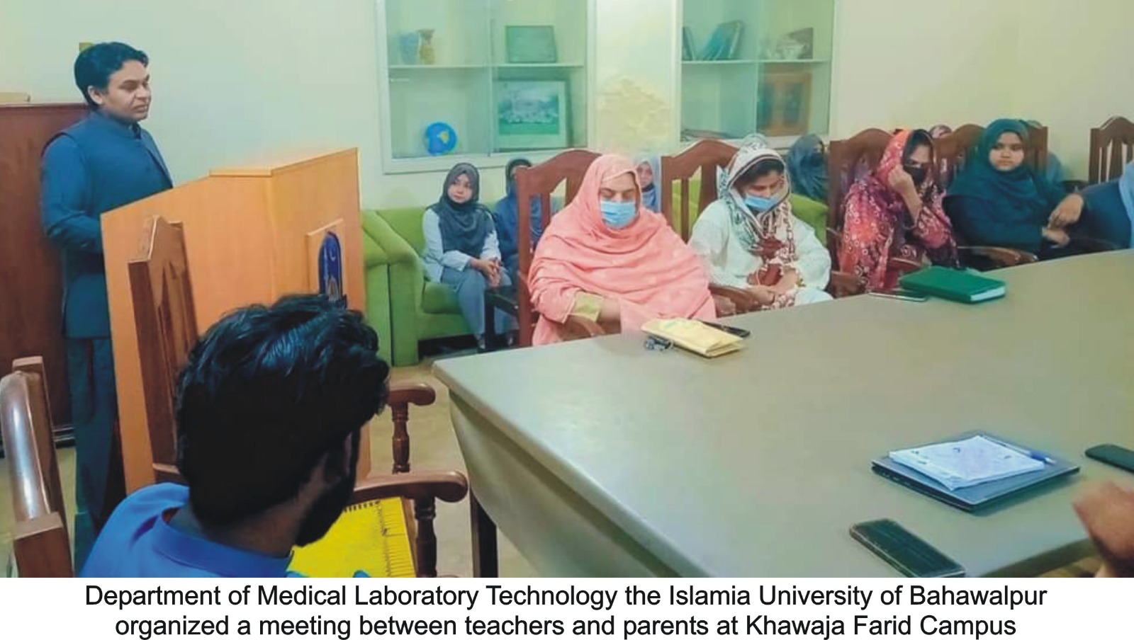 Parents and teachers meeting organized by Department of Medical Laboratory Technology at Khawaja Fareed Campus