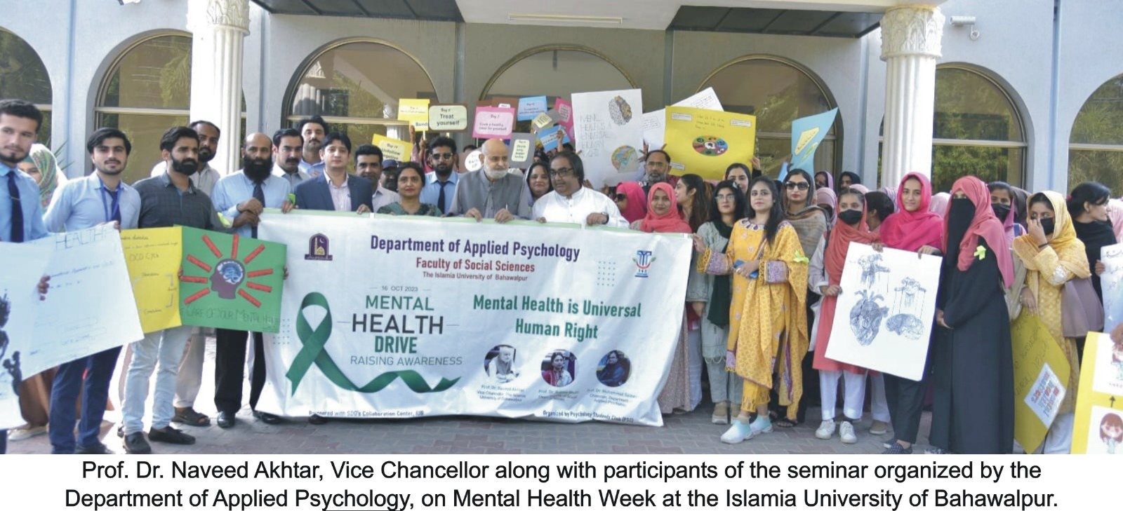 Mental Health Week was organized by the Department of Applied Psychology, the Islamia University of Bahawalpur.
