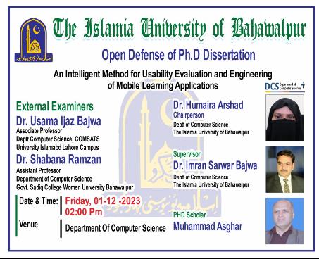 PhD open defense at the Department of Computer Science, IUB