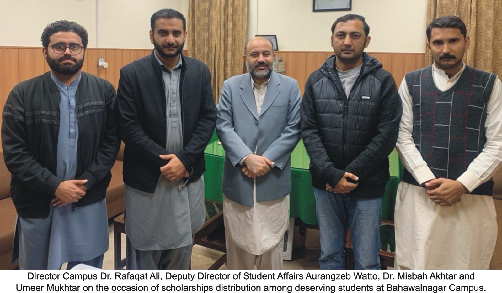 Scholarships worth 7.3 million rupees were distributed among deserving students in the IUB Bahawalnagar Campus