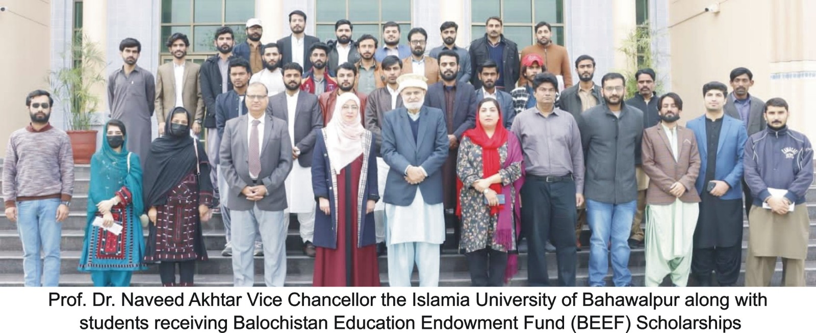 A cheque distribution ceremony for 48 students from Balochistan studying at IUB was held at Baghdad-ul-Jadeed Campus