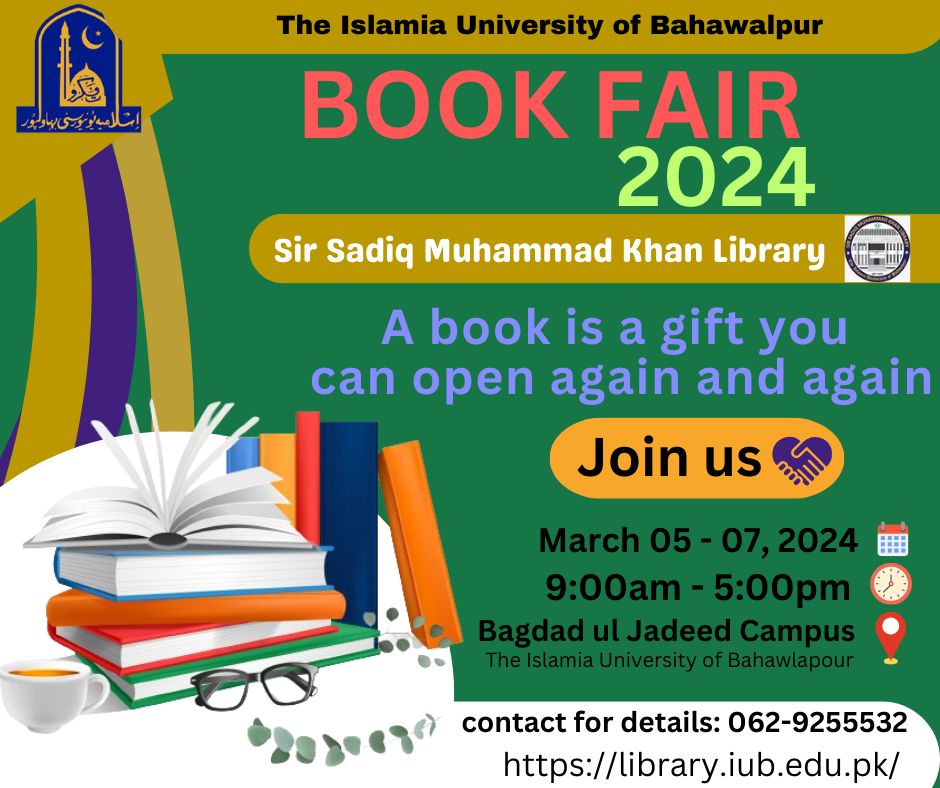 Book Fair 2024 at Sir Sadiq Muhammad Khan Library Baghdad-ul-Jadeed Campus, IUB
