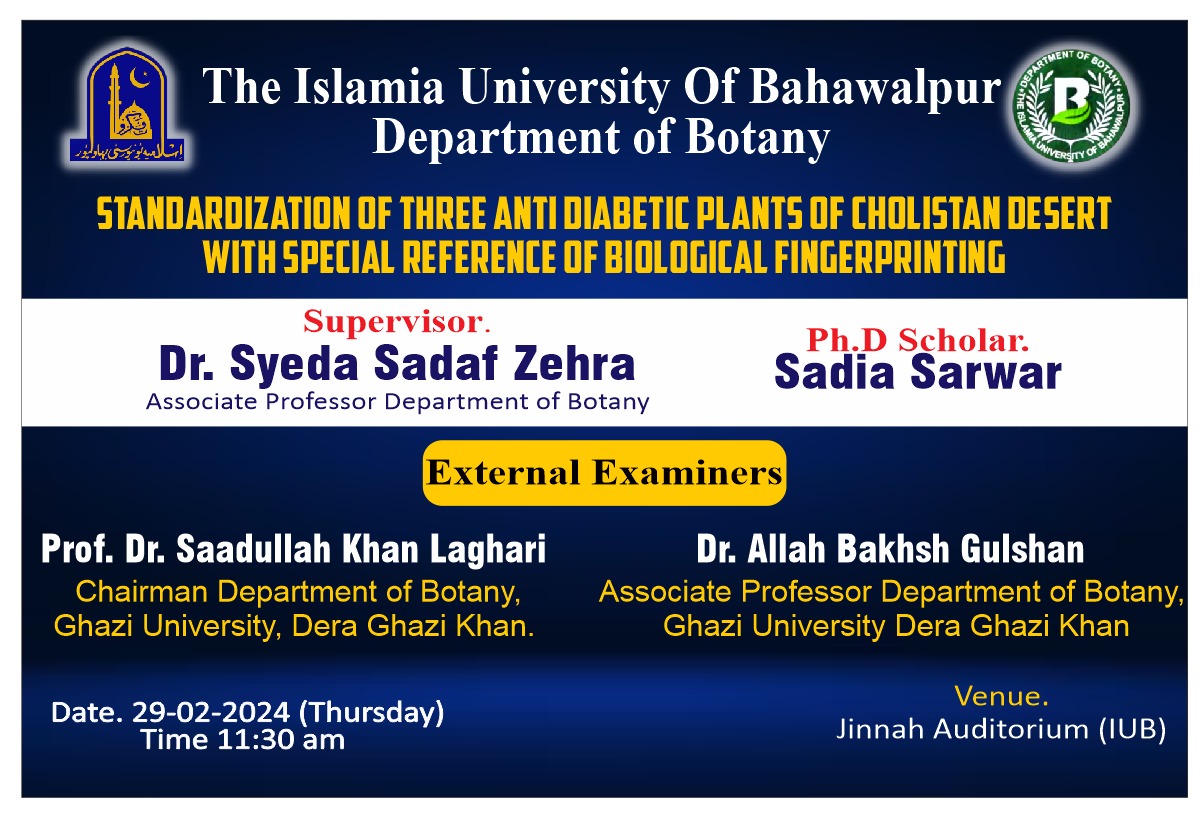 PhD open defense at the Department of Botany, IUB