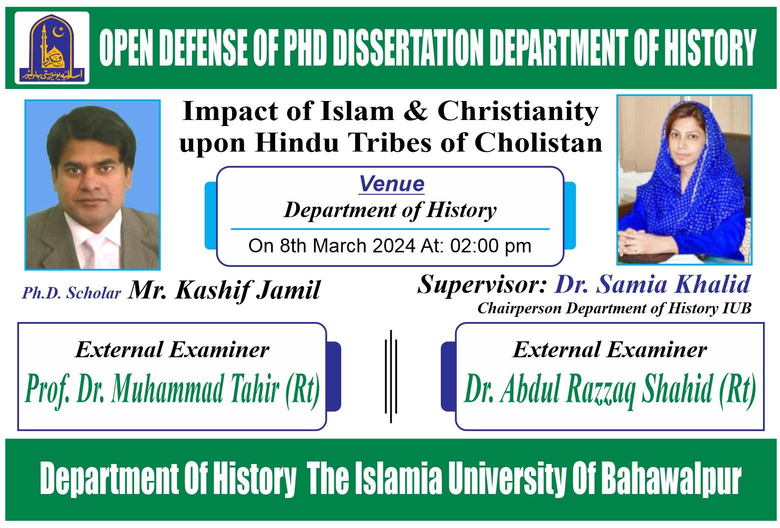 PhD open defense at the Department of History, IUB