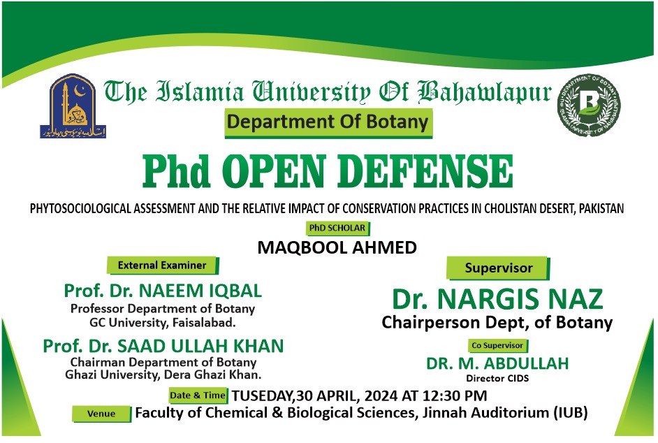 PhD open defense at the Department of Botany, IUB