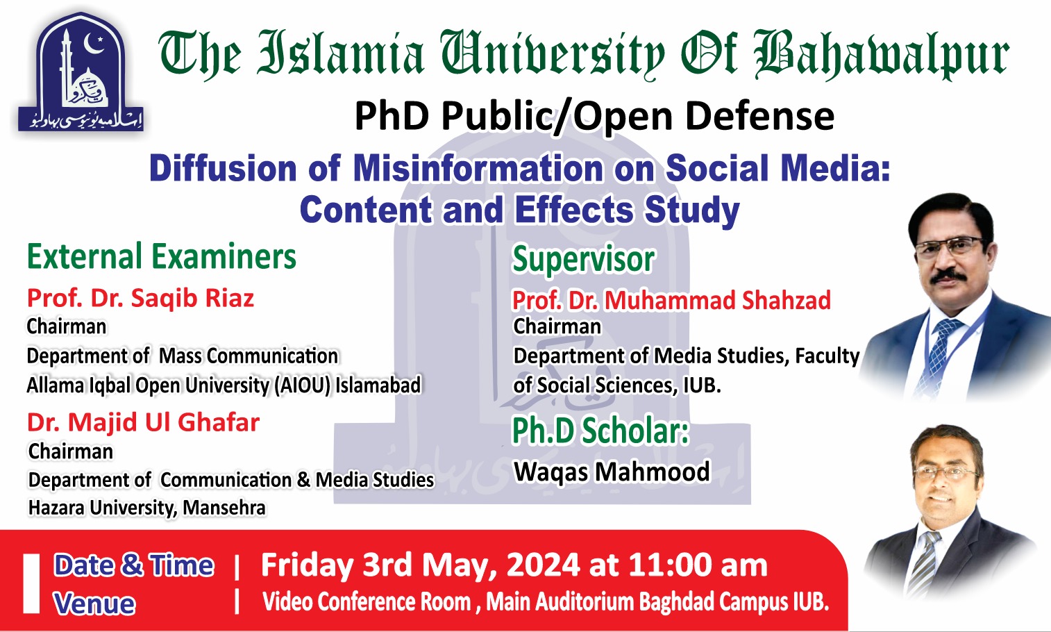 PhD open defense at the Department of Media Studies, IUB