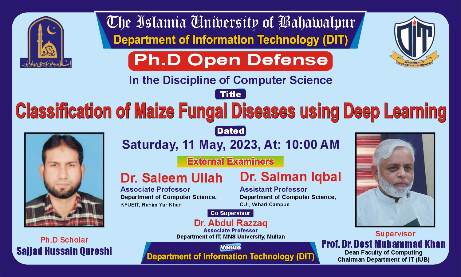 PhD open defense at the Department of Information Technology, IUB