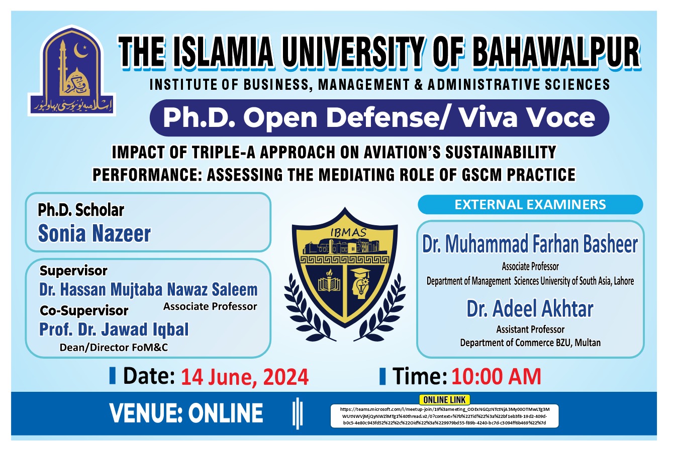 PhD open defense at the Institute of Business Management and Administrative Sciences, IUB