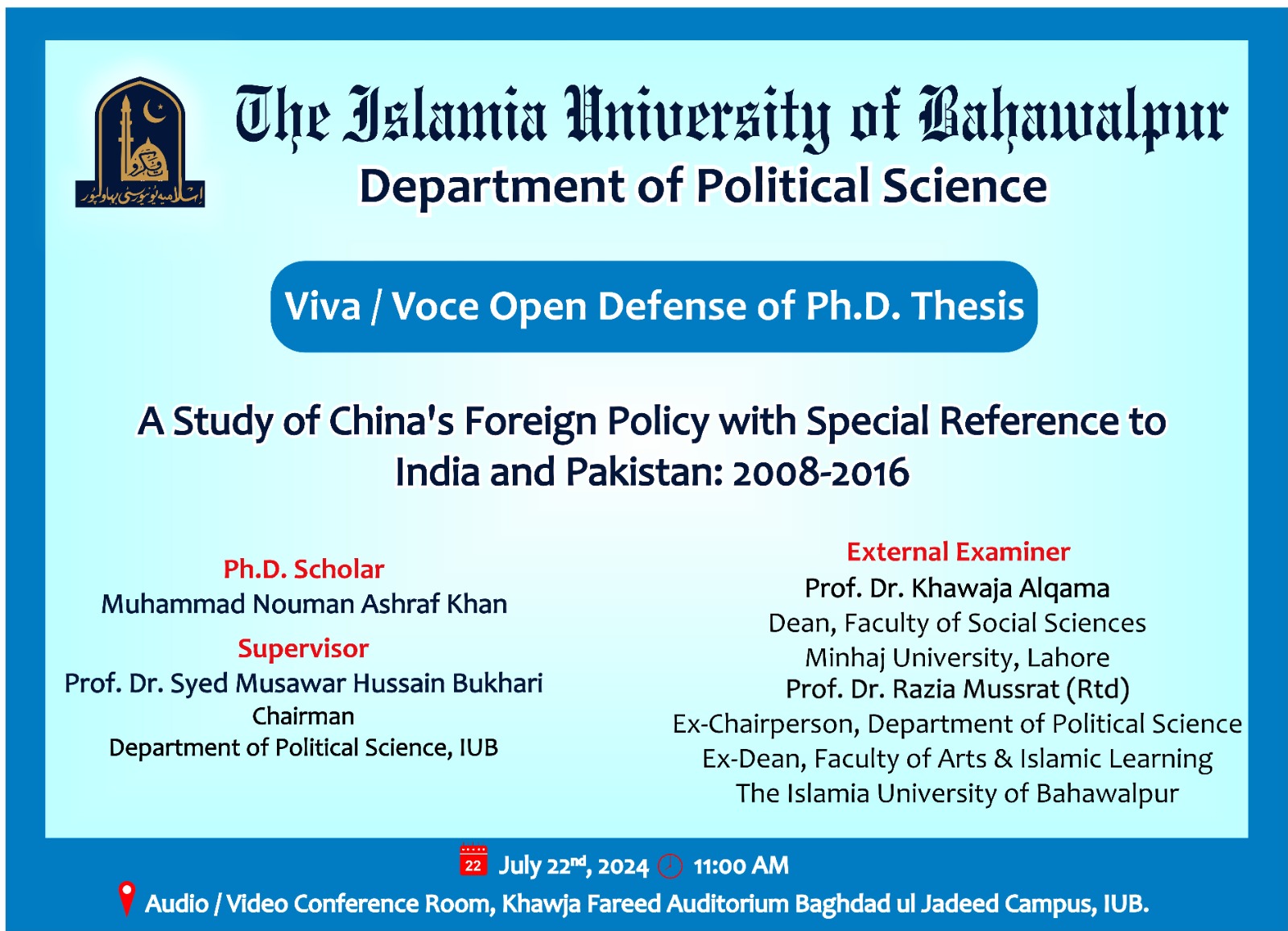 PhD open defense at the Department of Political Science, IUB