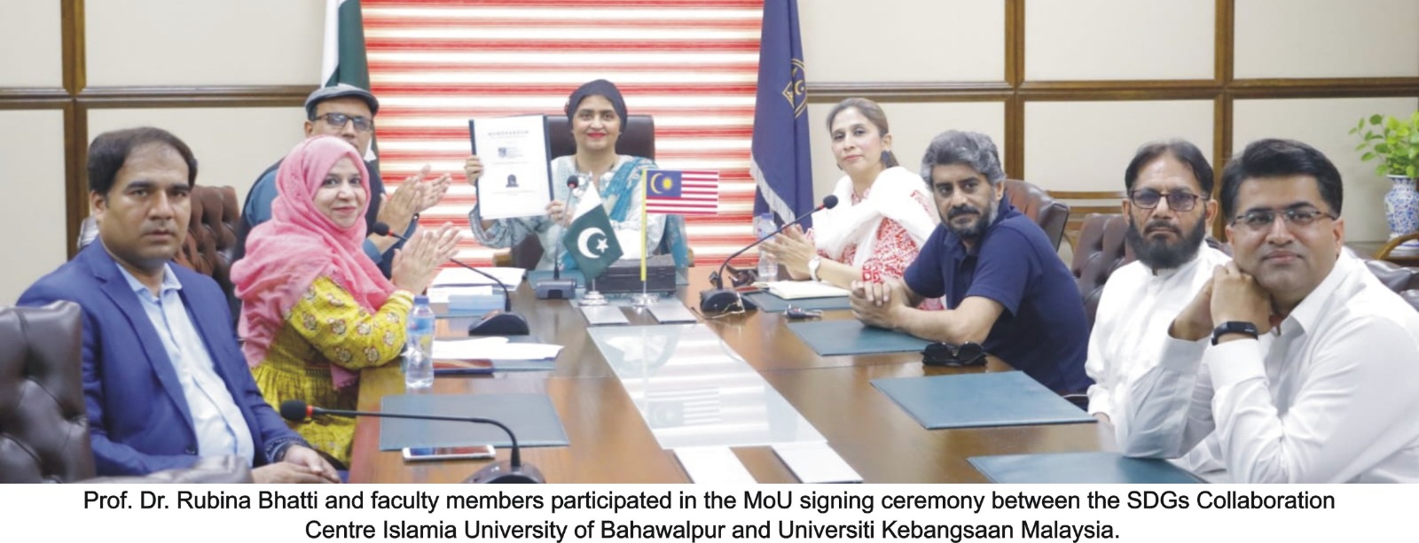 A Memorandum of Understanding was signed between Islamia University of Bahawalpur and Universiti Kebangsaan Malaysia