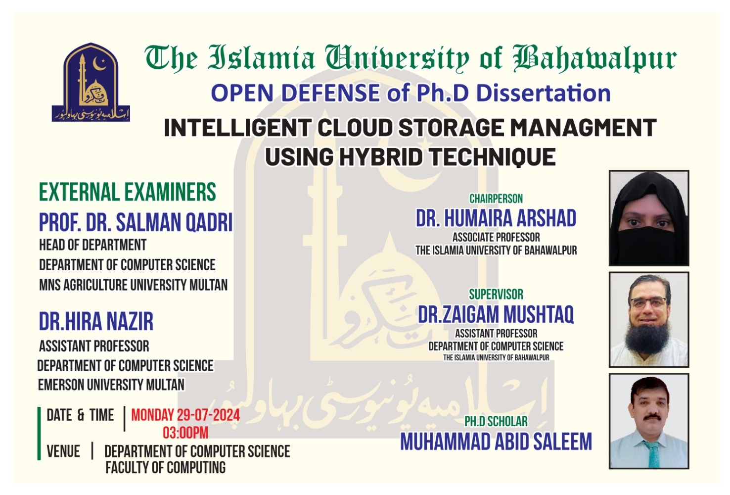 PhD open defense at the Department of Computer Science, IUB
