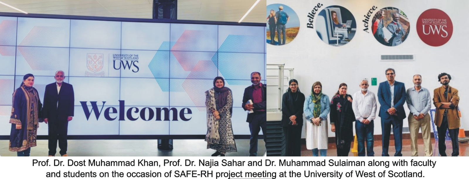 A team from IUB led by Prof. Dr. Dost Muhammad Khan participated in the SAFE-RH project meeting in Scotland