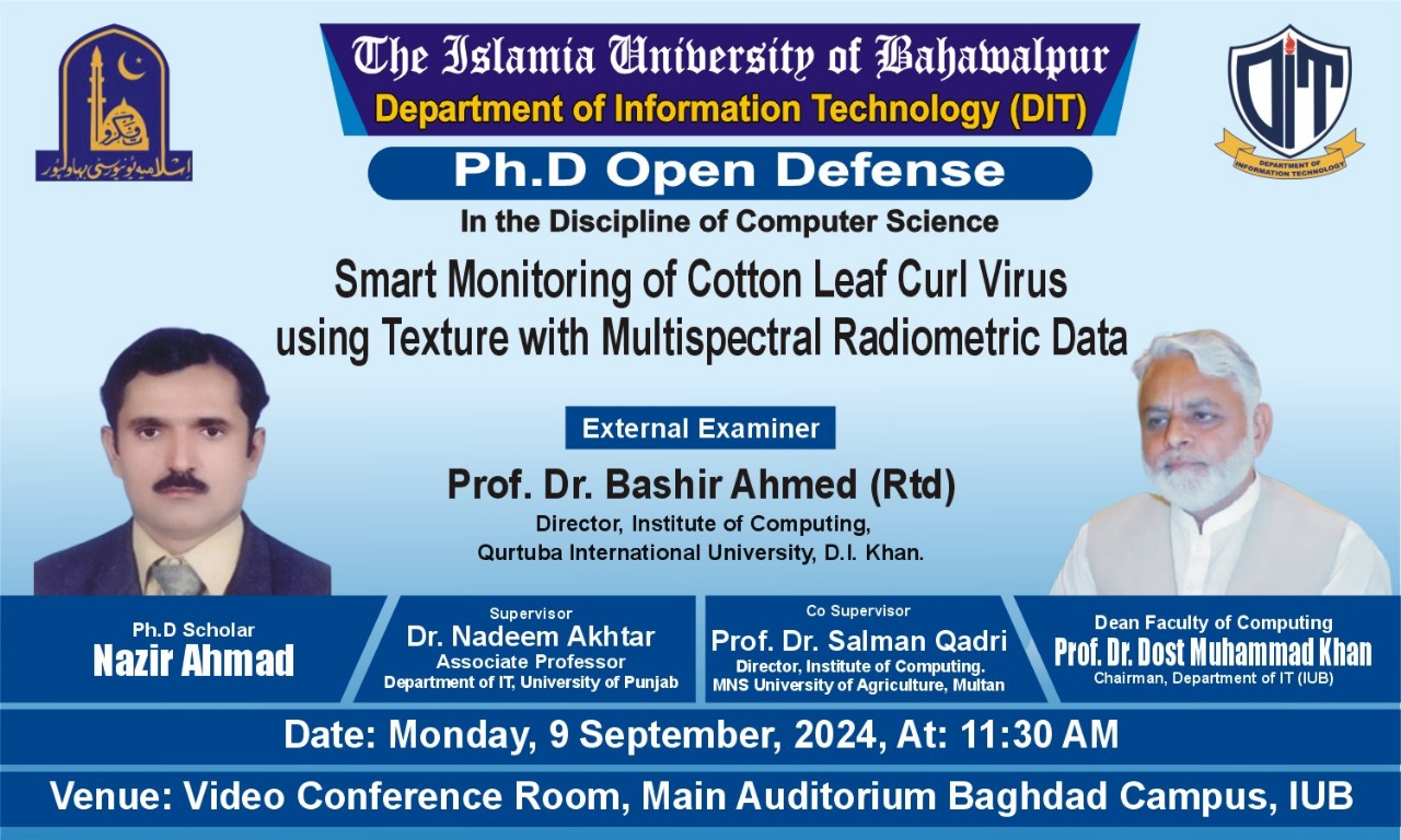 PhD open defense at the Department of Information Technology, IUB