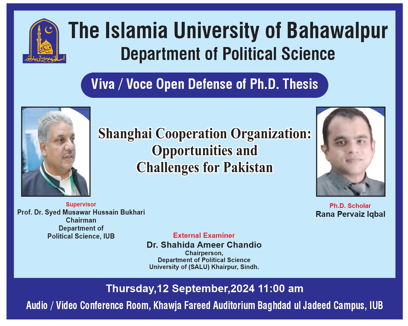 PhD open defense at the Department of Political Science, IUB
