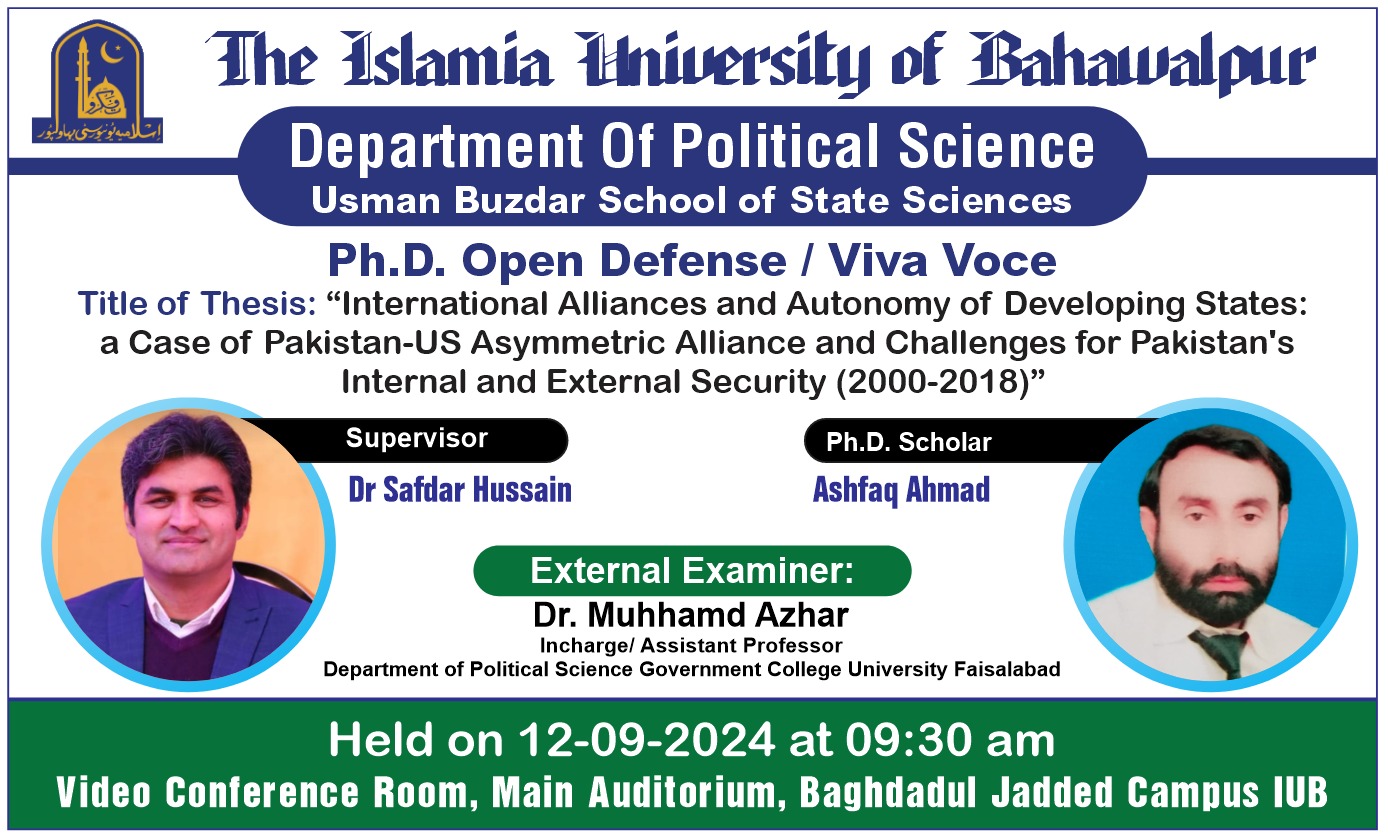PhD open defense at the Department of Political Science, IUB