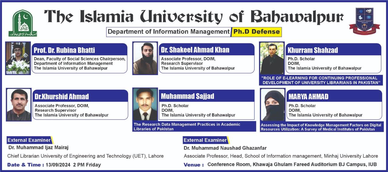 PhD open defense at the Department of Information Management, IUB