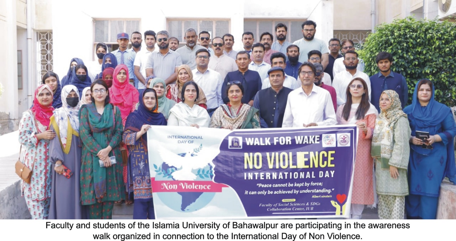 Islamia University of Bahawalpur organized an awareness walk on the occasion of International Day of Non-Violence 2024