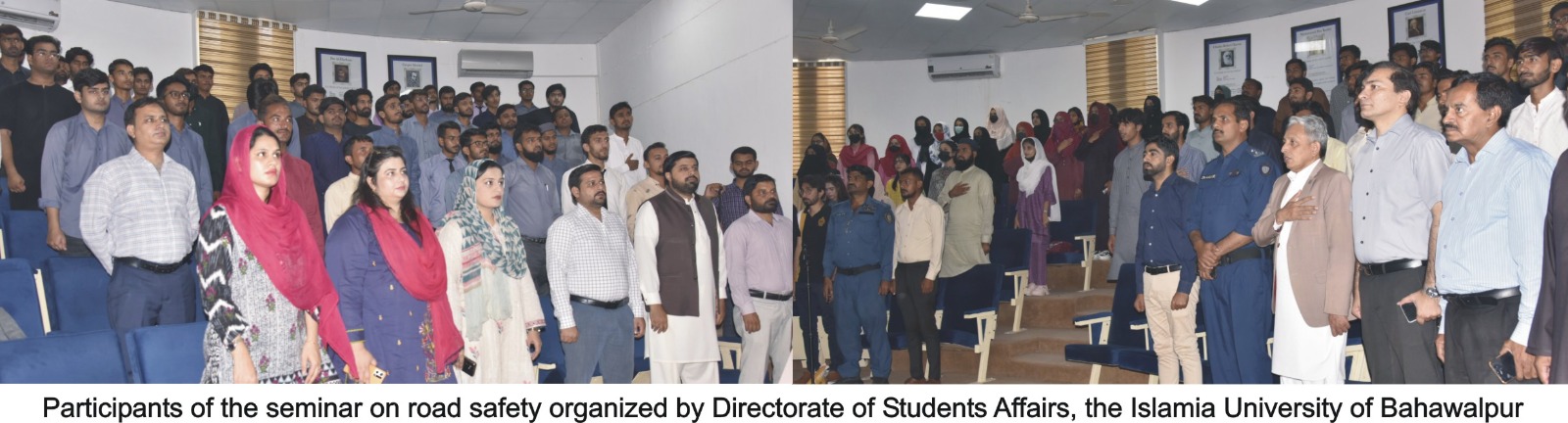 A one-day seminar on road safety was organized on the importance of compulsory use of helmet and driving license