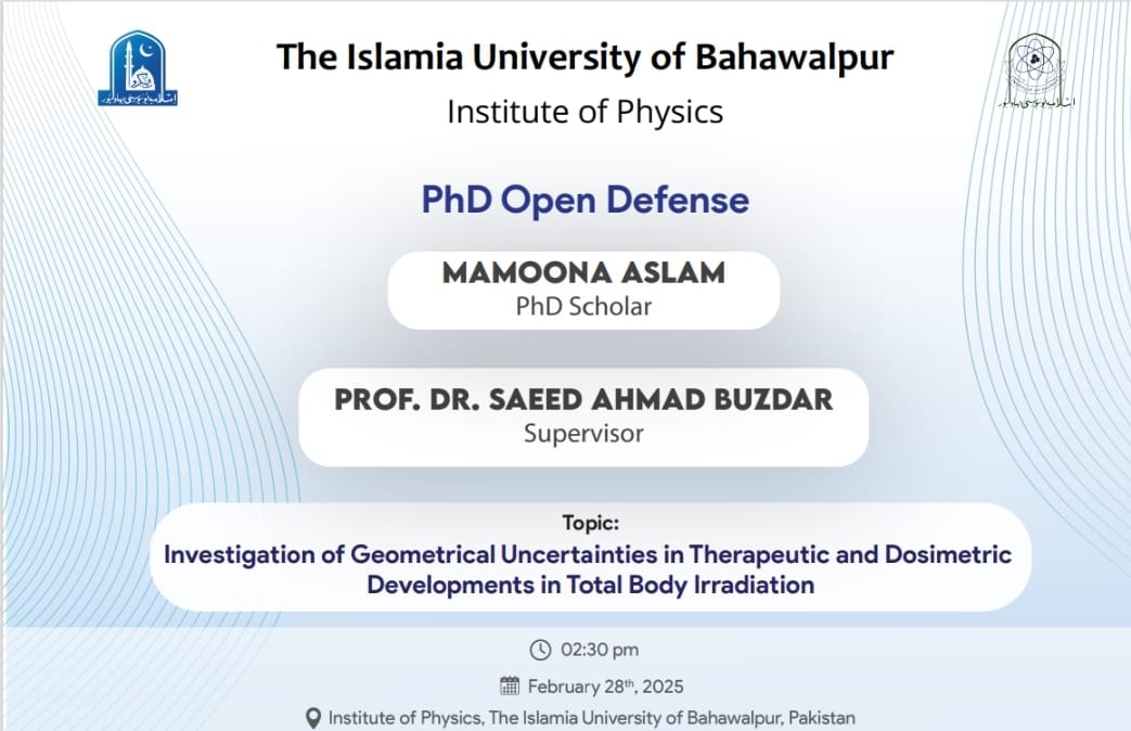 On February 28 2025, PhD scholar Mamoona Aslam from the Institute of Physics will have an open defense.