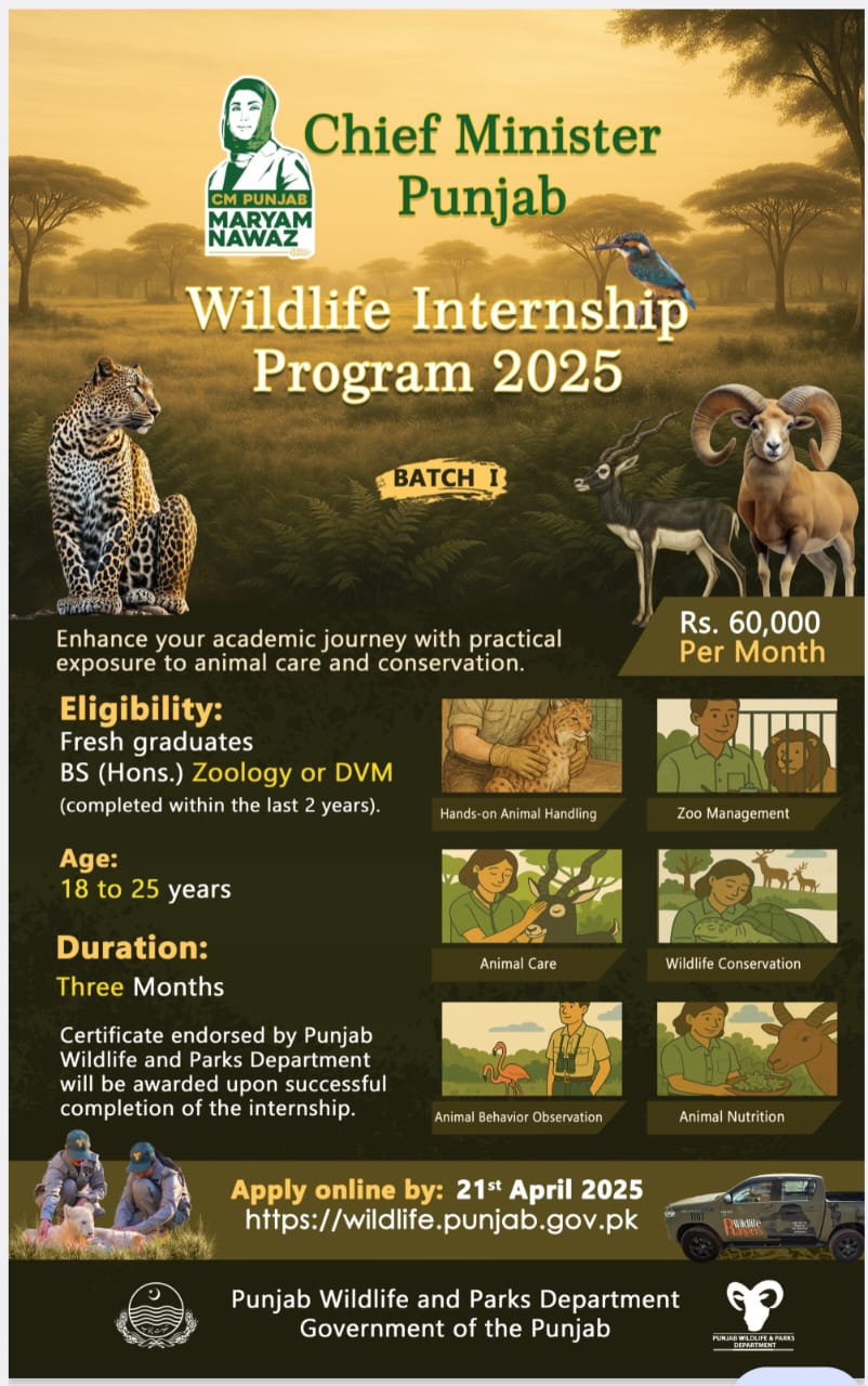 Chief Minister Punjab Wildlife Internship Program 2025 (BATCH 1)