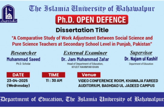 Muhammad Saeed, a PhD candidate at the Department of Education, will have his open defence on April 23, 2025.