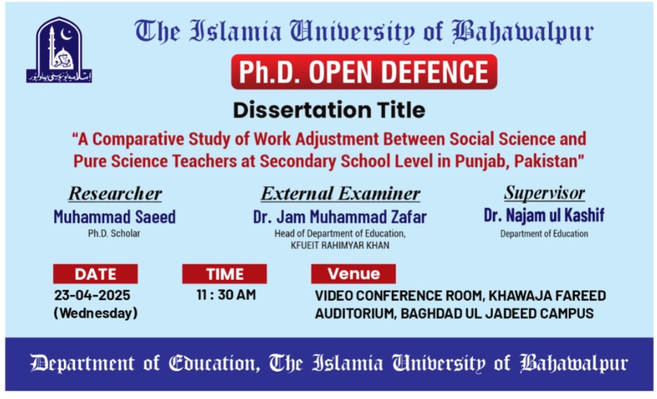 Muhammad Saeed, a PhD candidate at the Department of Education, will have his open defence on April 23, 2025.