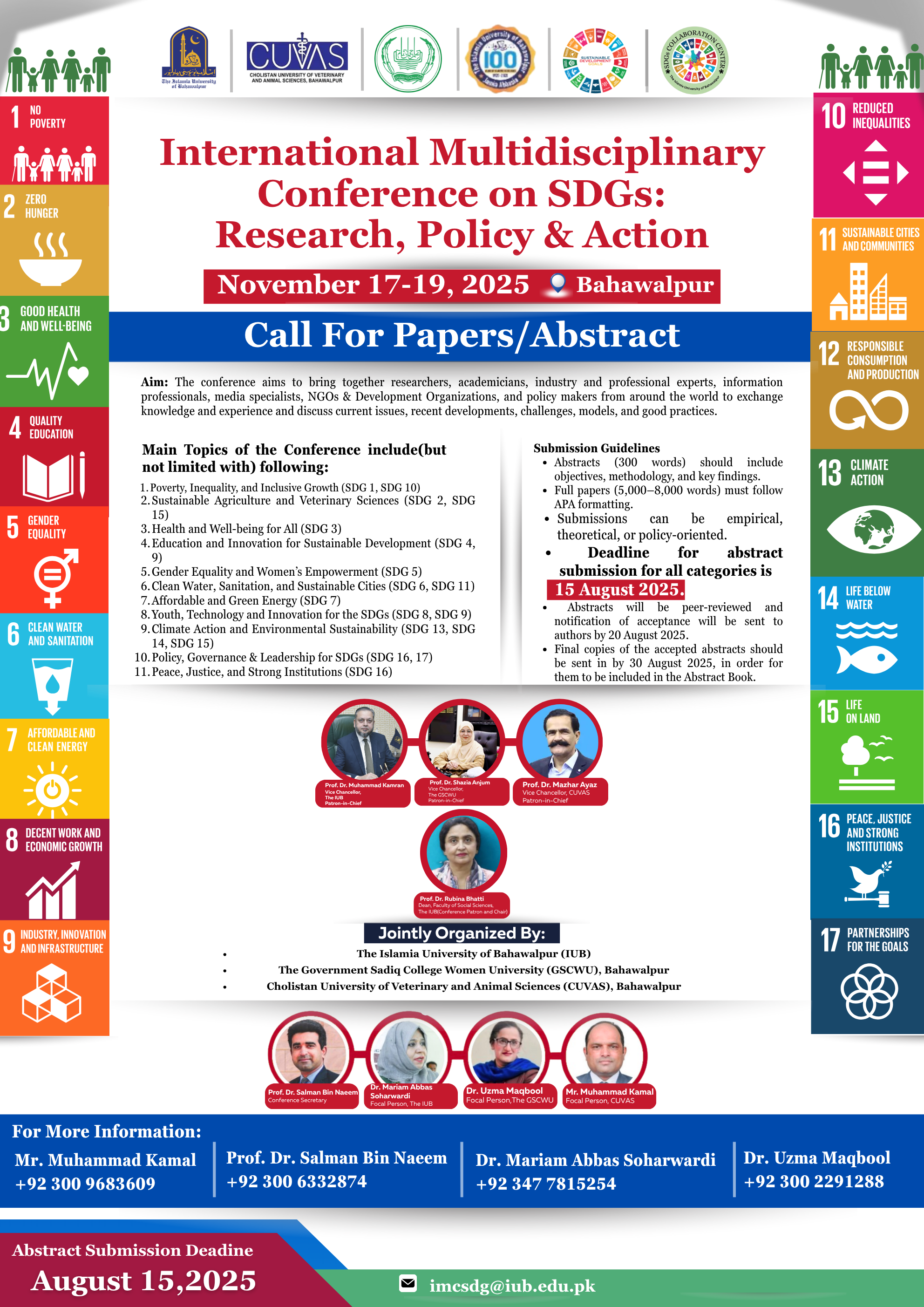 Call for Papers/Abstracts: International Multidisciplinary Conference on SDGs, Research, Policy and Action