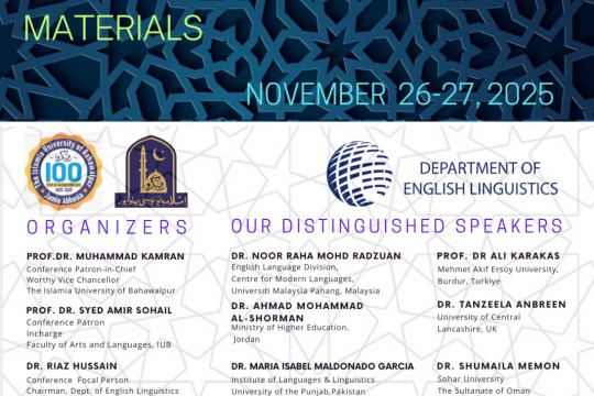 The Department of English Linguistics, IUB will organize an international conference on November 26-27, 2025.