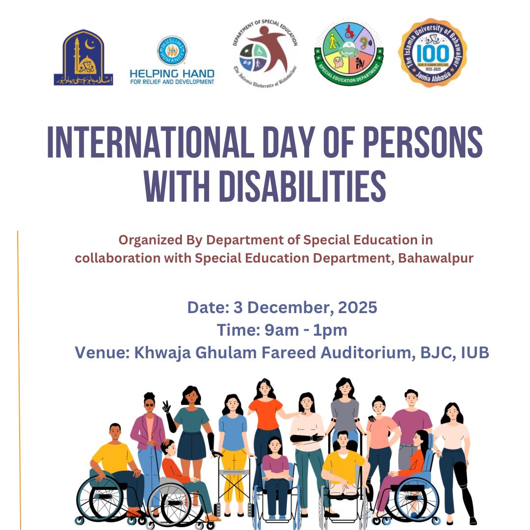 On December 3, 2025 — International Day of Persons with Disabilities — IUB will host an event.