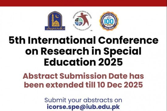 5th International Conference on Research in Special Education 2025:  Abstract Submission Date has been extended