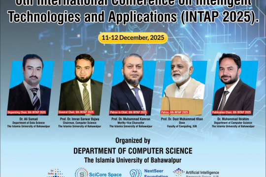 The 6th International Conference on Intelligent Technologies and Applications (INTAP) 2025 will begin on Dec 11, 2025.